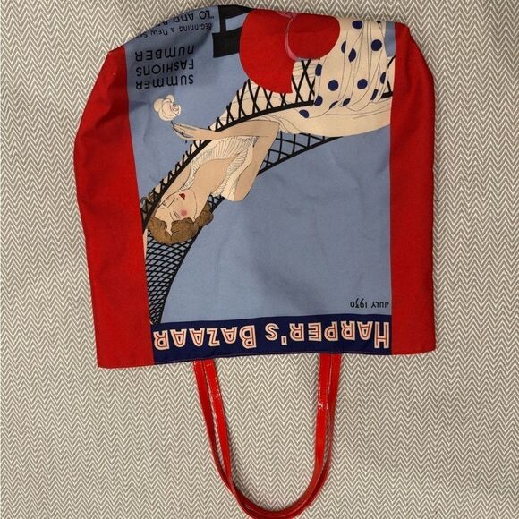 Harper’s Bazaar Estée Lauder Large Red and Blue Tote Bag - Picture 1 of 4